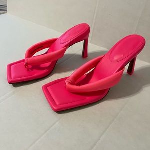COPY - ASOS hot pink size 9 square thong 3inch heels